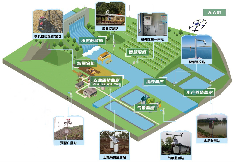 ⻰感湖数智农业稻渔⾼效种养示范基地